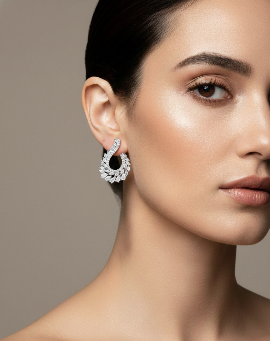 Women's Premium American Diamond Earrings.