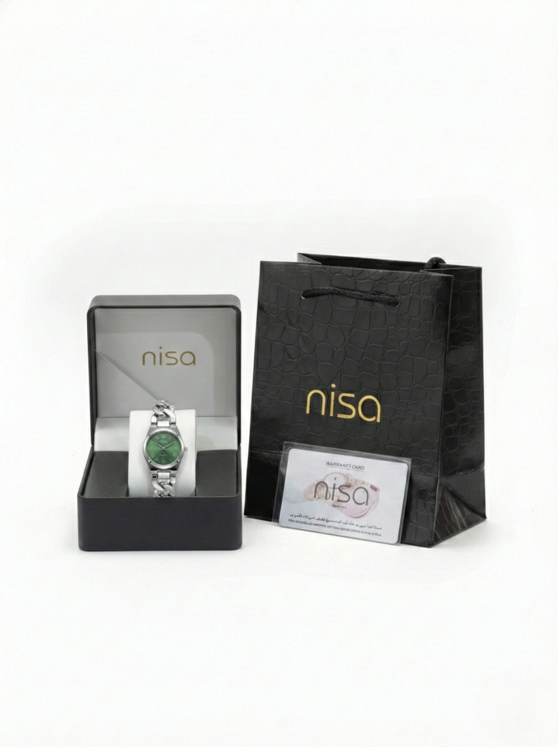 Nisa Silver Chain-Link Series – Classic Quartz Watch