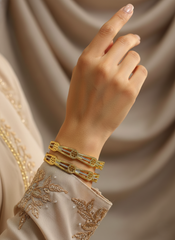 NISA Two-Tone Gold & Silver Designer Bangles