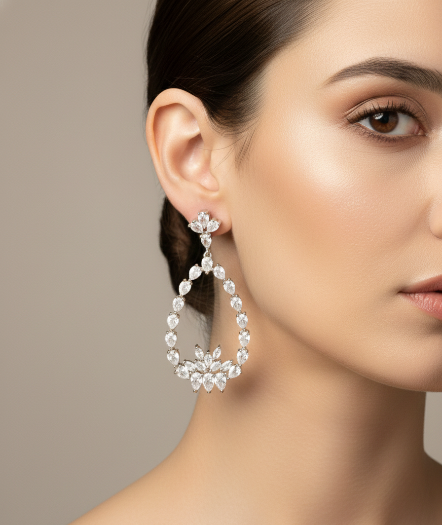 Women's Premium American Diamond Earrings.