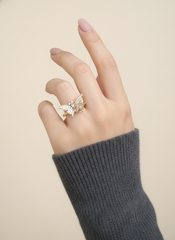 The Ethereal Flutter Diamond Butterfly Finger Ring