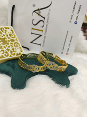 NISA Premium Greek Key Dual-Tone Bangles