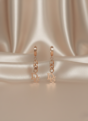 Stainless Steel Rose Gold Hoops-Chain Link