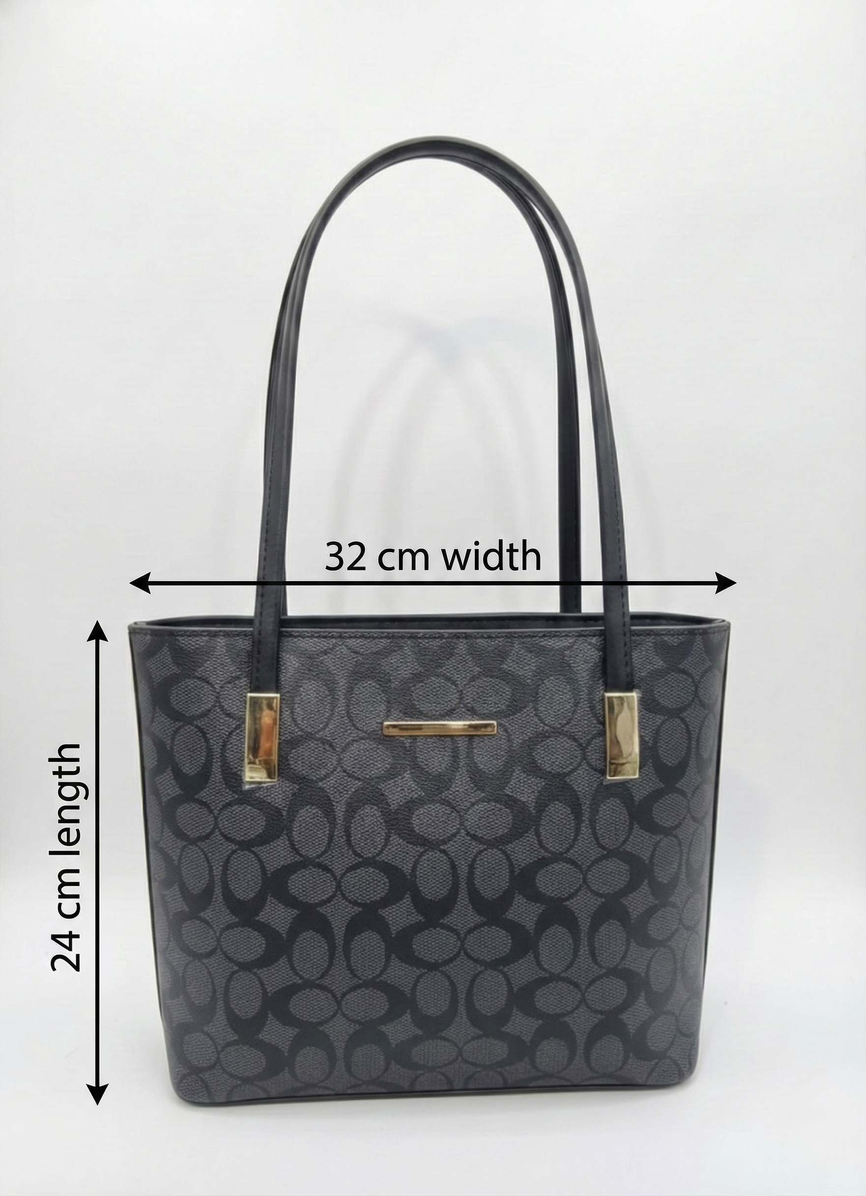 3-Pcs Combo Tote & Satchel Set - Midnight Charcoal
