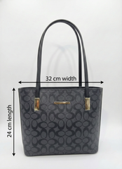 3-Pcs Combo Tote & Satchel Set - Midnight Charcoal