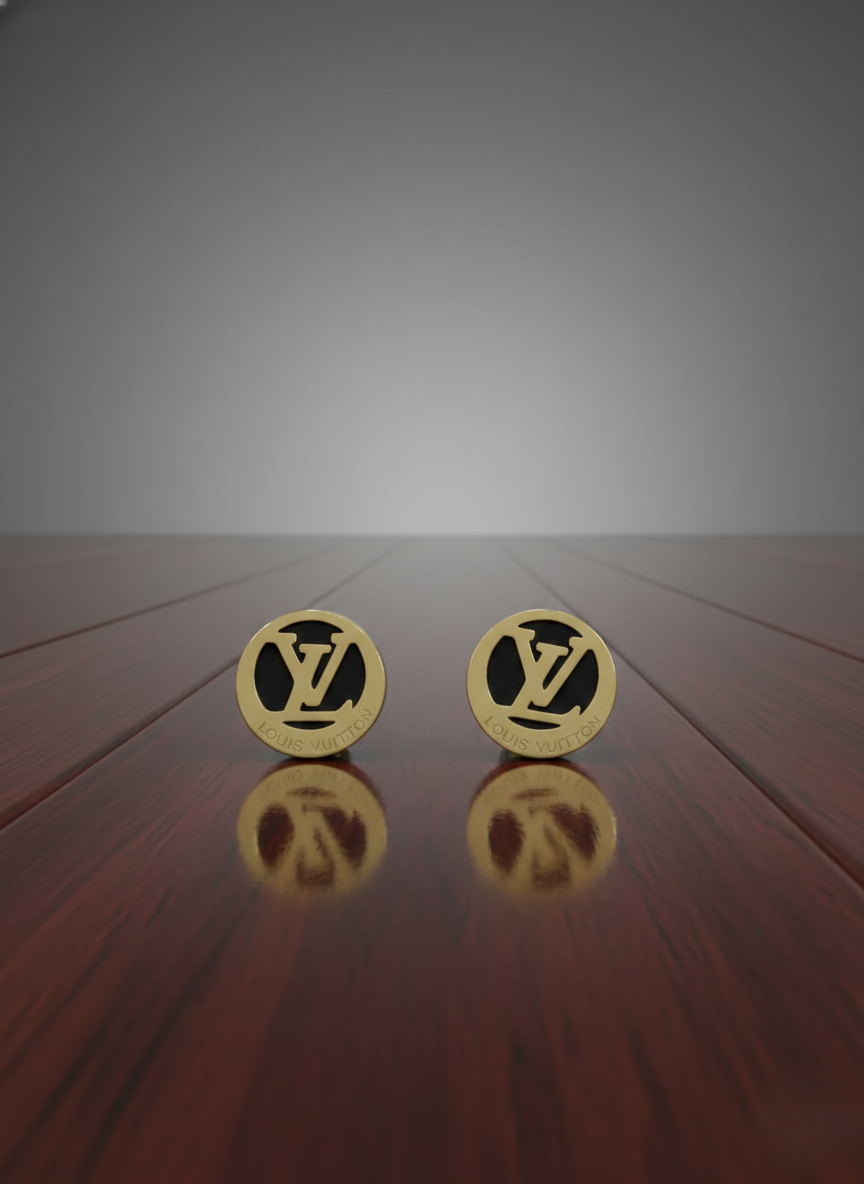 Stainless Steel Golden Studs Earrings