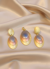 Dubai Style Gold-Tone Pendant and Earring Set