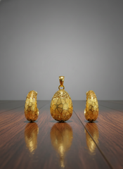 Dubai Style Gold-Tone Pendant and Earring Set