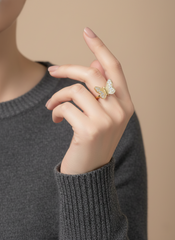 Golden Monarch Butterfly Statement Finger Ring