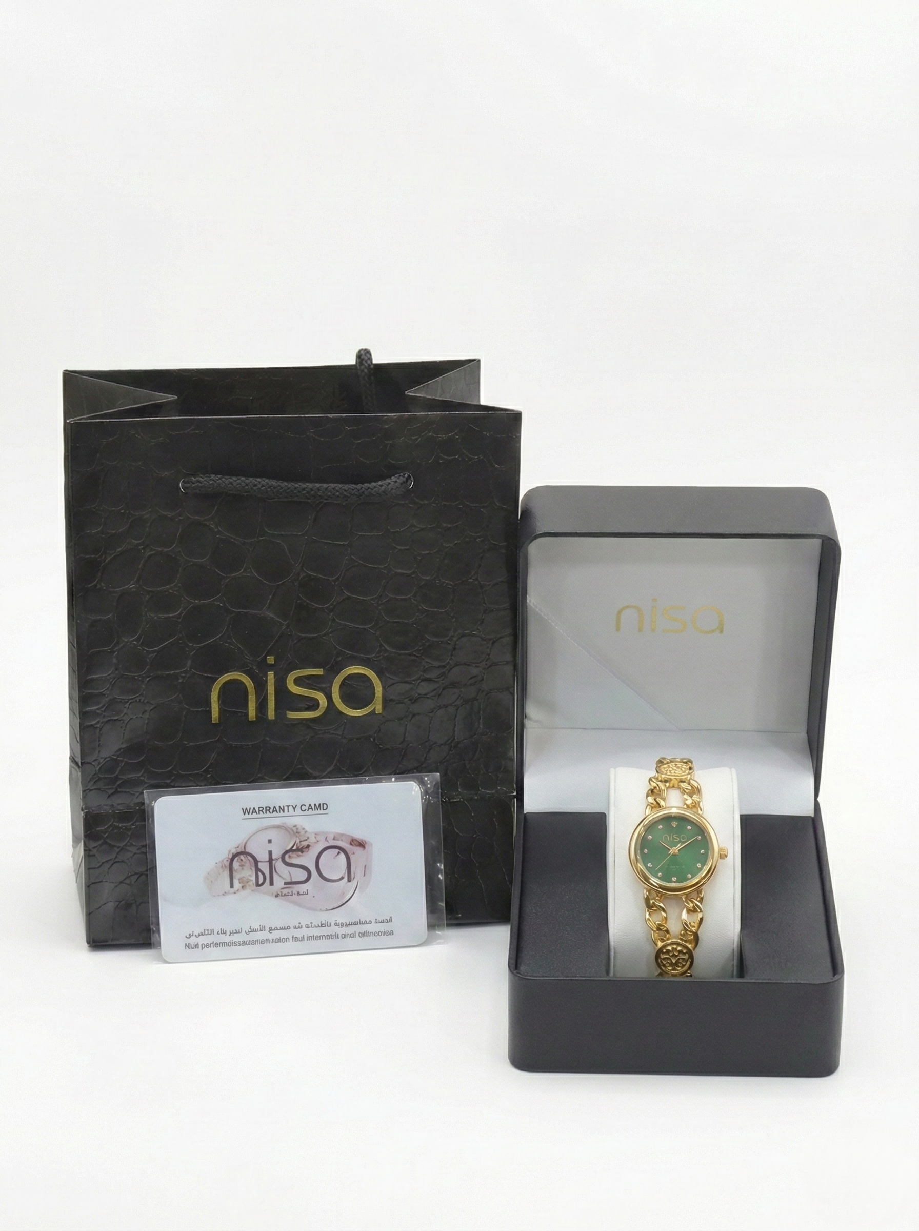 Nisa Elegant Gold Chain-Link Women's Watch