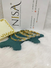 NISA Premium Two-Tone Scalloped (Set of 4) Bangles