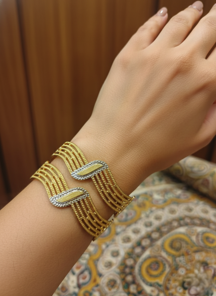 NISA Premium Two-Tone Fashion Bangles