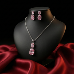 Classic Emerald-Cut AD Pendant Set