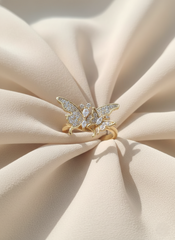 The Ethereal Flutter Diamond Butterfly Finger Ring