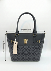 3-Pcs Combo Tote & Satchel Set - Midnight Charcoal