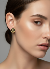 Stainless Steel Golden Studs Earrings
