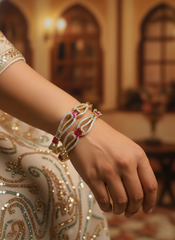 NISA Premium Fashion: Ruby Red & Sparkling AD Bangles