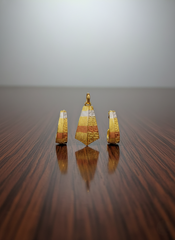 Dubai Style Gold-Tone Pendant and Earring Set