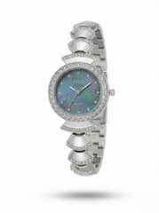 Nisa Designer Silver Women’s Watch with Crystal Accents