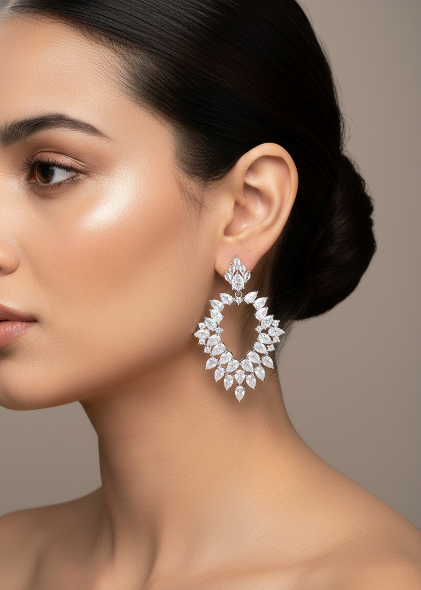 Women's Premium American Diamond Earrings.