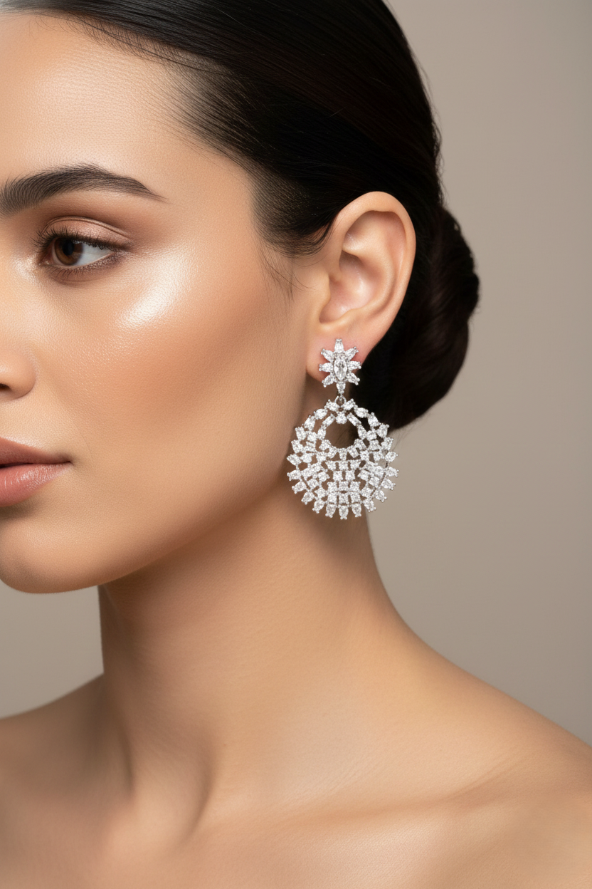 Women's Premium American Diamond Earrings.