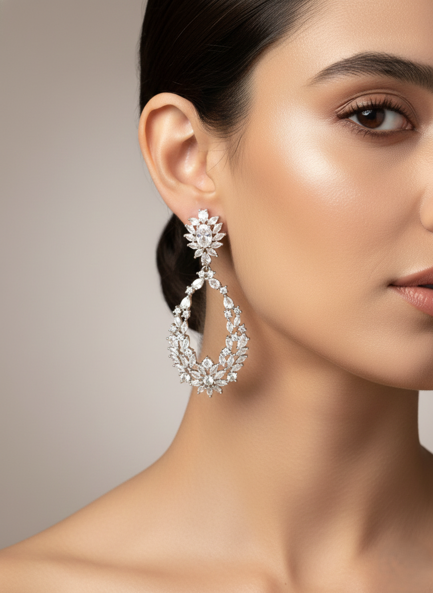 Women's Premium American Diamond Earrings.