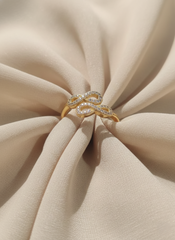 Sparkling Infinity Interlock Finger Ring