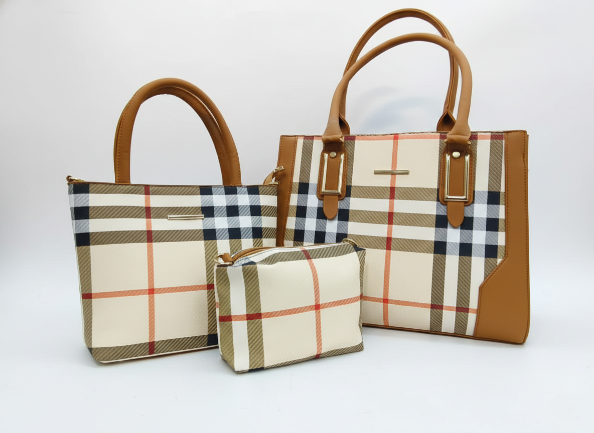 3-Pcs Combo Tote & Satchel Set - Timeless Classic