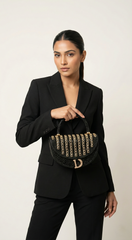 Nisa "Diva" Crystal Statement Purse – Black/Gold