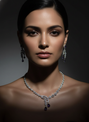 "Nisa" Royal Purple / Amethyst & AD Necklace Drop