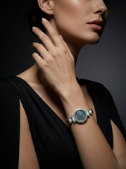 Nisa Designer Silver Women’s Watch with Crystal Accents