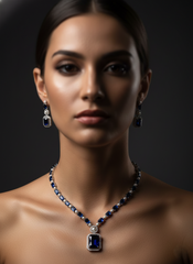 Royal Blue  "V neck" AD Necklace
