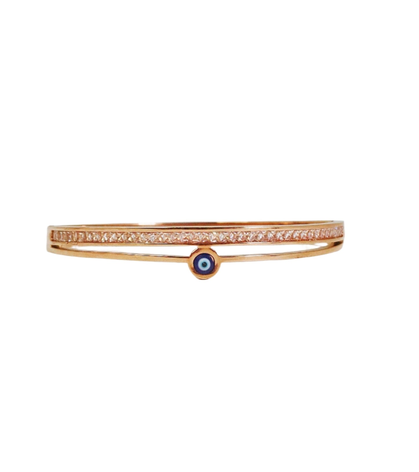 P-Nisa Premium Rose-Gold Polish Evil-Eye Design With Diamond Studded Bracelet For Women and Girls