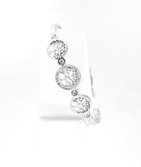 Nisa Premium Silver Polish Tree Design With Diamond Studded Bracelet For Women and Girls