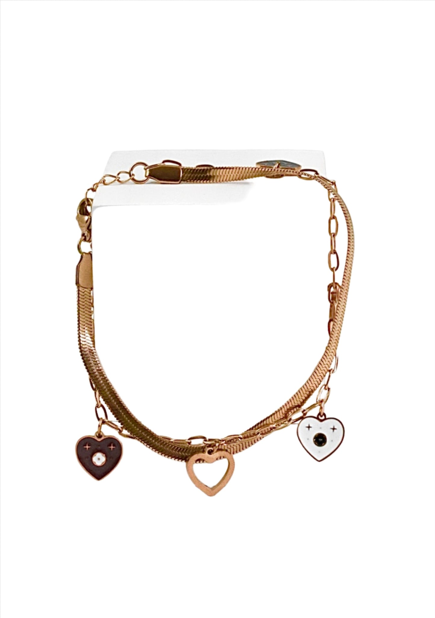 P-Nisa Premium Rose-Gold Delicate Polish Heart Design Bracelet For Women and Girls