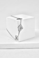 Nisa Premium Silver Polish X-Rohmbus Design With Diamond Studded Bracelet For Women and Girls