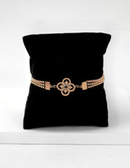 Nisa Premium Rose-Gold Polish Sterling Moon-Star & Heart Design Bracelet For Women and Girls