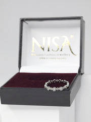 Nisa Premium Silver-Polish Fabulus-Luxurie Design With Diamond Studded Fingering For Women and Girls