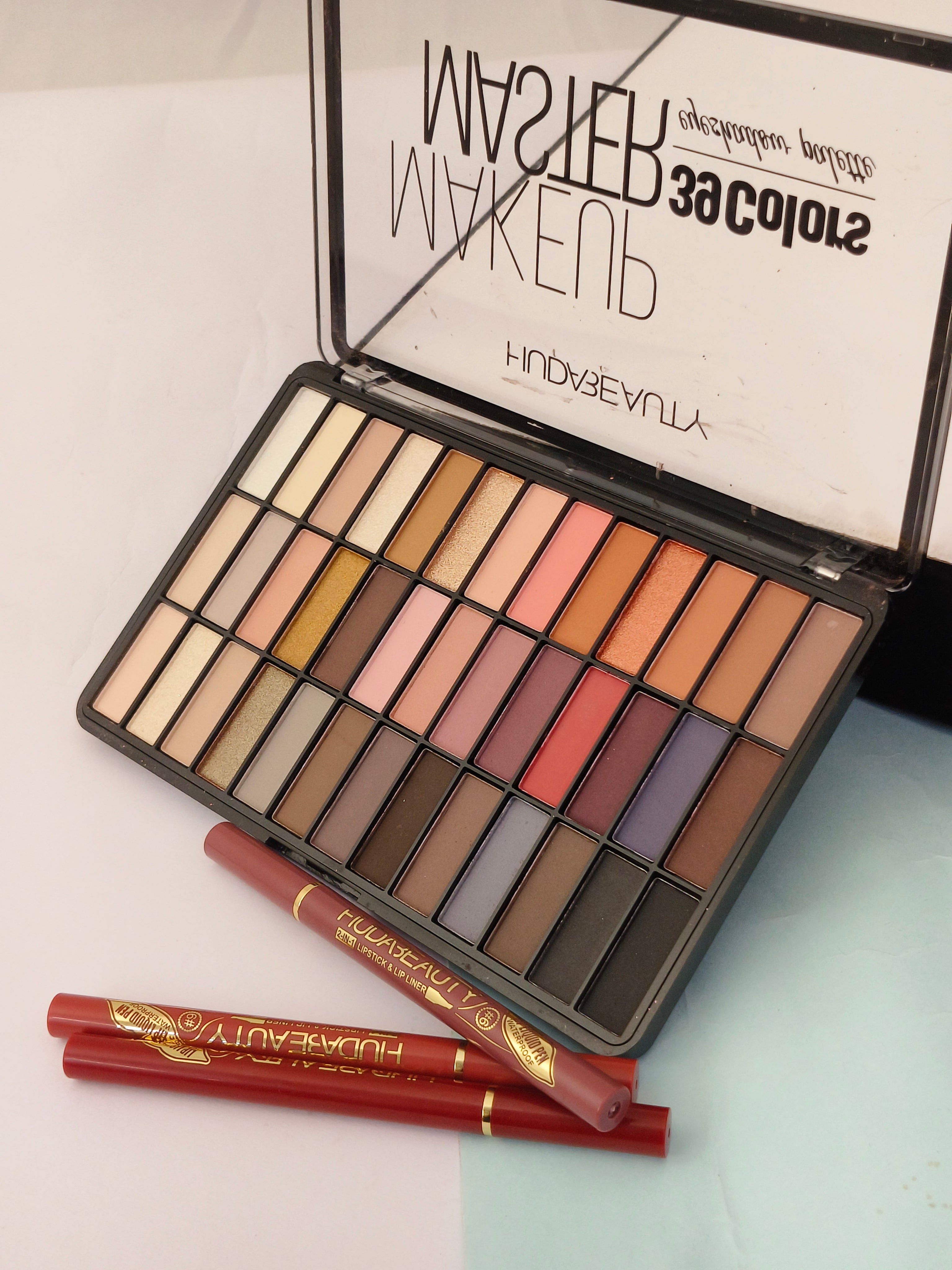 Eyeshadow Palette with 3 Lipsick combo