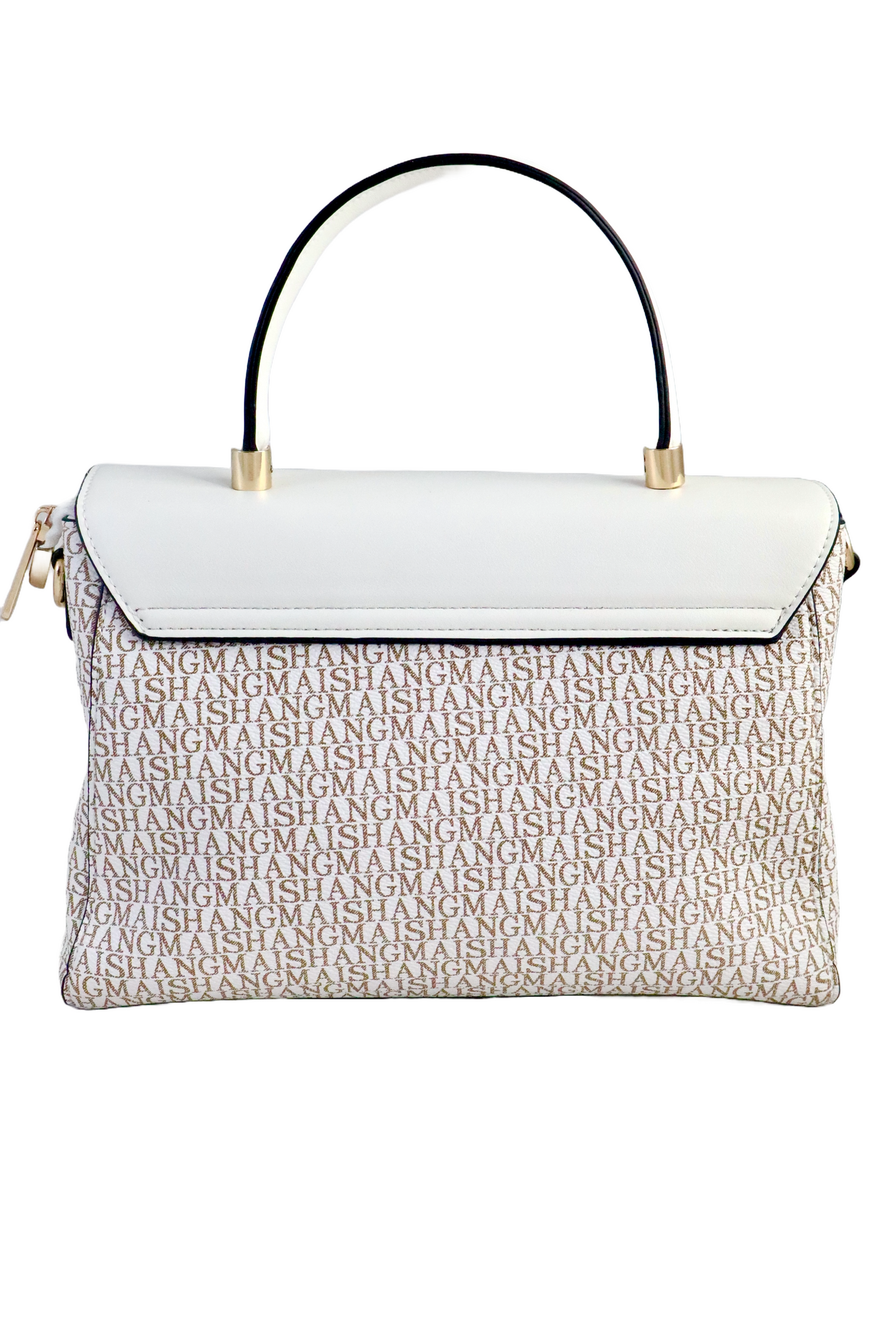 P-Premium Mai Shang Genuine Leather Handbag in White with Sling
