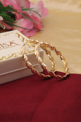 Nisa High Gold Polish Abstract  Design Bangles For Women and Girls.