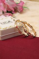 Nisa High Golden Polish  Design Bangles For Women and Girls.
