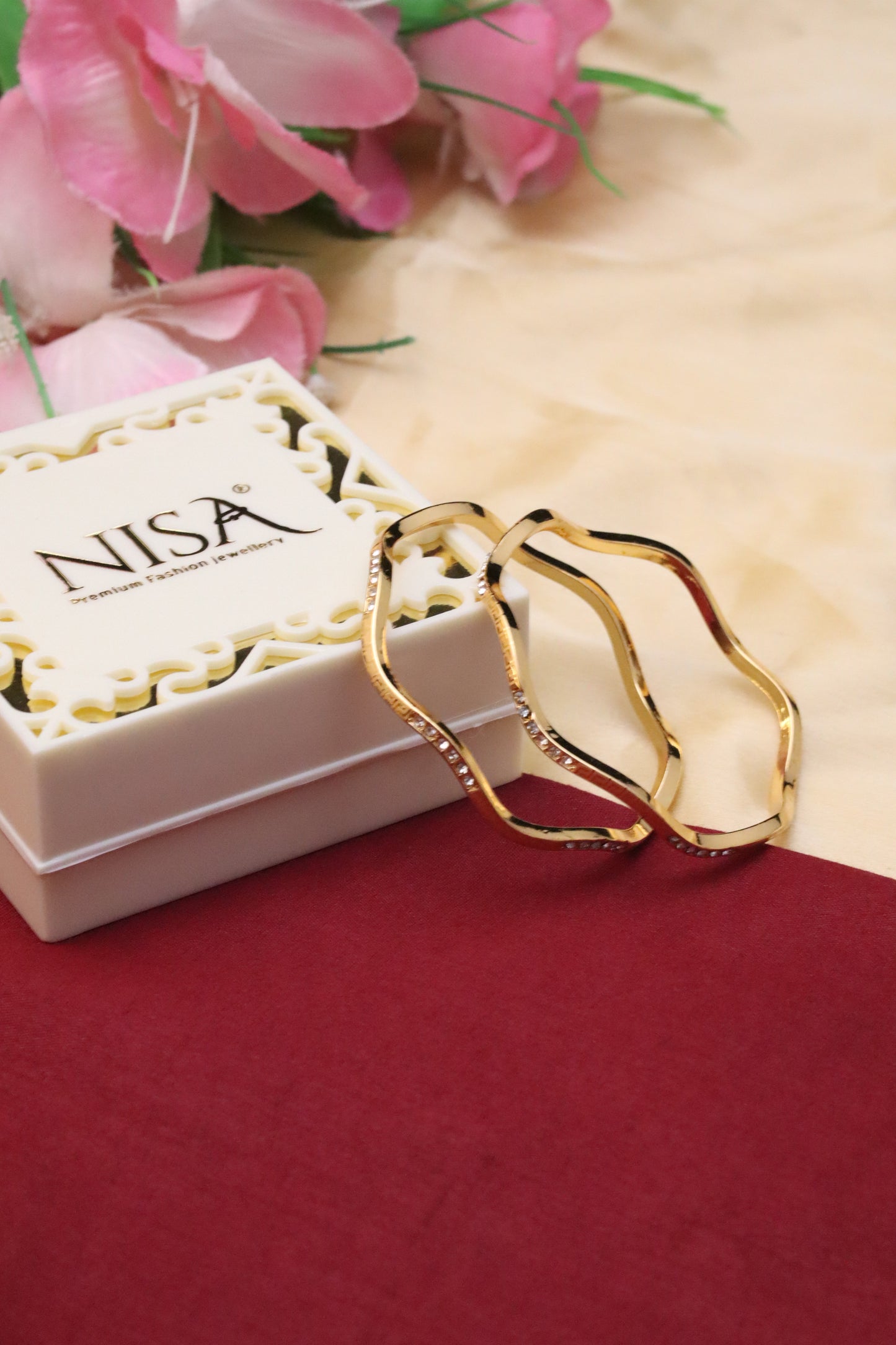 P-Nisa High Golden Polish Bangles For Women and Girls .