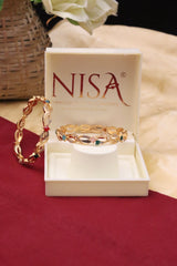 Nisa High Golden Polish  Design Bangles For Women and Girls.