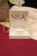 Nisa High Golden Polish White Stone  Design Bangles For Women and Girls.