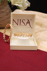 Nisa High Golden Polish White stone Design Bangles For Women and Girls.
