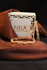 Nisa High Gold Polish Abstract  Design Bangles For Women and Girls.