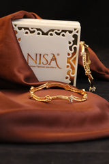 Nisa High Golden Polish  Design Bangles For Women and Girls.