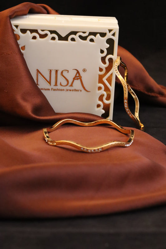 P-Nisa High Golden Polish Bangles For Women and Girls .