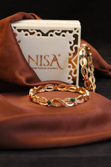 Nisa High Golden Polish  Design Bangles For Women and Girls.